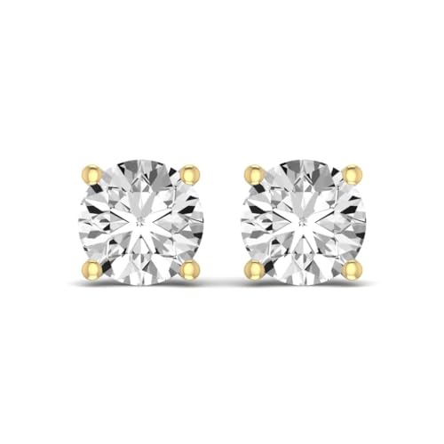2 Carat - 5 Carat IGI Certified Lab Grown Diamond screw back Earrings | 14K White, Yellow or Rose Gold Four prong Solitaire Stud Earrings | E-F Color and VS1-VS1 Clarity3