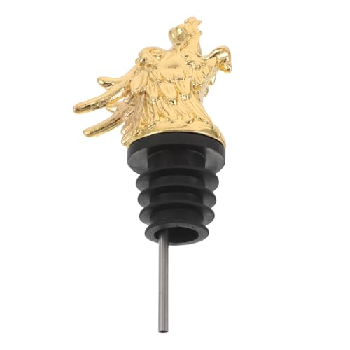 MOTHNUR Vertedor de Botella de Vino Cabeza Dragón Metal Dorado Dosificador Control Flujo con Tapón Accesorio Bartender para Licor Aceite y Vinagre Elegante y Fácil de Limpiar