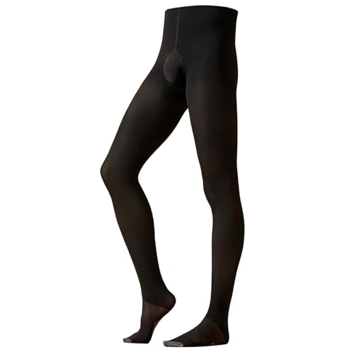 Men's Ice Silk Long Pants Bulge Pouch Tights Nylon Sheer Stretchy Compression Legging