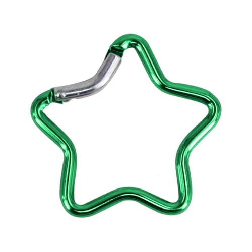 Youngy Carabiner Clip Star Shaped Climbing Buckle Aluminum Alloy Heavy Duty Keyring Hook for Camping Fishing Hiking Traveling Star Shaped Carabiner, Green