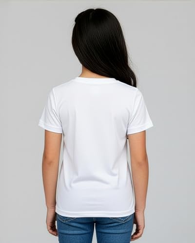 Image of Real Essentials 5 Pack: Girls' Cotton Short Sleeve Crew Neck T-Shirt - Athletic Tee Shirt for Teens Kids Youth (Ages 4-16)
