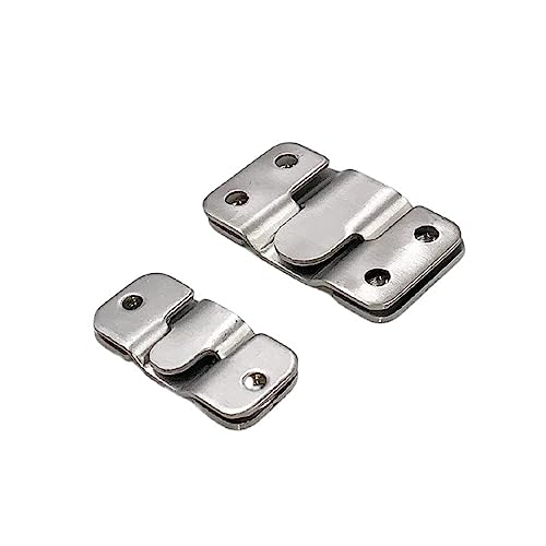 Image of Stainless Steel Interlock Hanging Buckle Flush Mount Bracket Furniture Connector Wall Picture Frame Hanger Display Hooks (Color : Silver, Size : Small)