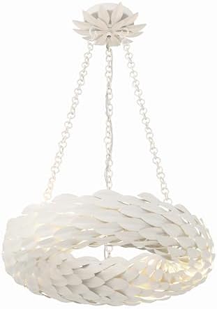 Crystorama Broche 6 Light LED Matte White Chandelier