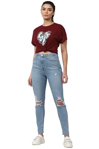 Image of FOREVER 21 Womens Solid Straight Fit Straight Fit Jeans