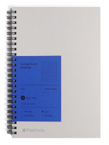 FasNote �X�p�C�����m�[�g A5�i21×15cm�j���n 100gsm�����y���t�Ȃ��g���b�L���O�y�[�W�t���^2026�N�V�d�l�z�����O�m�[�g �X�P�b�`�E�A�C�f�A�E���R�L�^�p�iIris�j