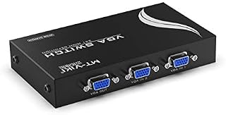 VGA Switch 2 Port, MT-VIKI Audio Video Switcher Selector 2 In 1 Out