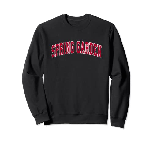 Spring Garden Pennsylvania PA Vintage Deportes Diseño Rojo Desi Sudadera