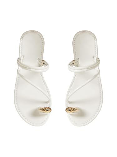 Image of Verdusa Women's Metallic Open Toe Ring Sandals Summer Strappy Flat Sandals