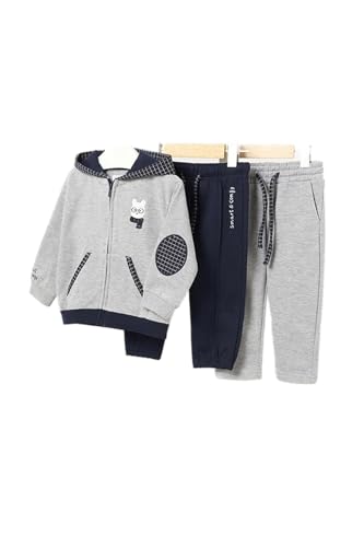 Survêtement triple pour bébé garçon anti irritation ensemble gris chiné 9 mois