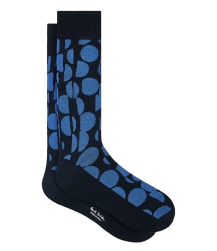 Image of Paul Smith Navy Blue Cut Up Dot Socks. One Size