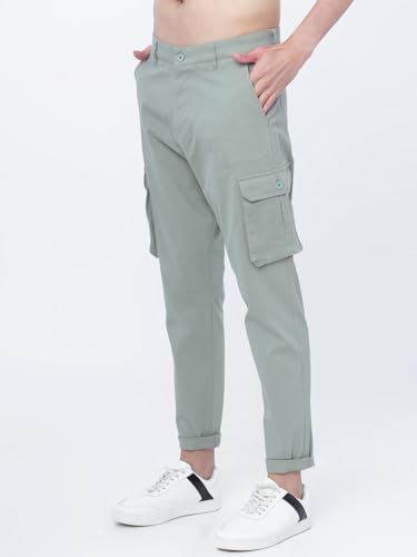 Image of Highlander Men's Tapered Fit Cargo Trousers| Stylish & Comfortable for Casual, Travel & Active Wear | Trouser for Men | Men Trousersn