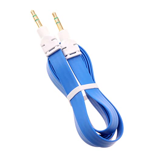 Cable Auxiliar de Audio 3.5mm Plano Color Azul miniatura 1