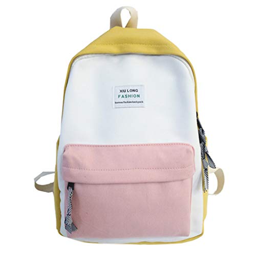 FossenStu Mochila Escolar Juveniles para Chicas Casual Portátil de Costuras de Color