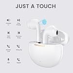 Pour Samsung Galaxy sans fil Earbuds pour iPhone 17 Pro Max Ultra Confort vrai Bluetooth 5.4 Casques Ear Buds Sports d'entraînement en oreille HiFi Stéréo,IPX7 Imperméable, Mic