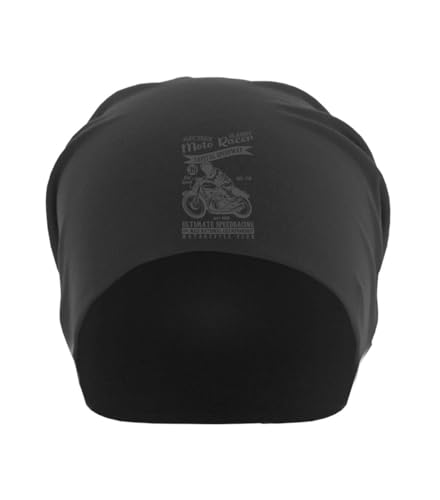 Bonnet souple unisexe Classic Moto Racer en coton fin noir taille unique