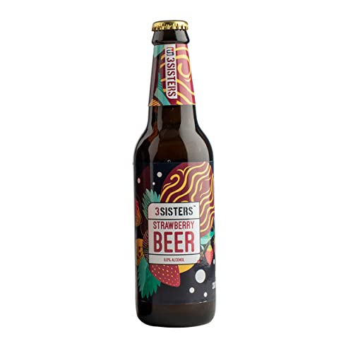 Image of 3Sisters Non Alcoholic Beer - Strawberry Flavor - (Pack of 6 Bottles x 330ml each)