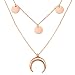 Produktbild SHINE & WANDER Island Moon Necklace Bundle | Layered Damen Edelstahl Halskette mit Plättchen und Sichel Mond Anhänger (Roségold)