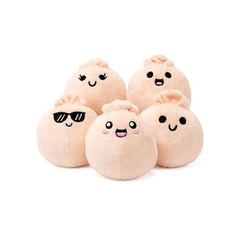Emotional Support Dumplings by Relatable, Cuddly Stuffed Animals and Toys, Squishy Toys and Plushies, Great Gift Ideas for Loved Ones of All Ages, Includes 5 Plushies with Carrying Basket - Image 4