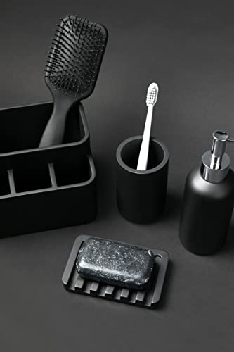 Essentra Home Matte Black Self-Draining Rectangular Soap Dish #TOP5