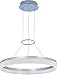 ET2 E22453-11MS Saturn Floating Frost Acrylic & Cast Metal Ring LED Pendant Ceiling Lighting, 1-Light 28 Watt, 3"H x 24"W, Metallic Silver