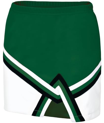 chassé Sport Legacy Girl's Cheerleading Skirt | Cheerleading Uniform in Youth and Adult Sizes (Black, White, Dark Green, YM)