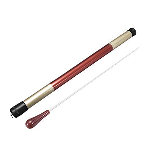 uxcell Music Conductor Baton 38cm/15inch Length Red Resin Handle Music Conducting Baton with Baton Case