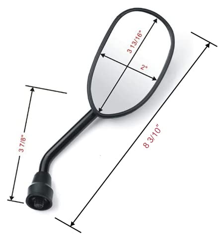 XYZCTEM Black Retro Style Side Rearview Mirror w/ 7/8" Handlebar Mount 8mm Adaptor For Mountain Bike BMX Bicycle Motorcycle Dirt Bike ATV Cruiser Chopper-Pair