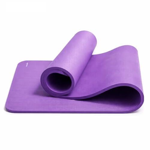 Image of Yoga Mat, 4mm Thick, with Carrying Strap, for Exercise and Fitness (Purple)