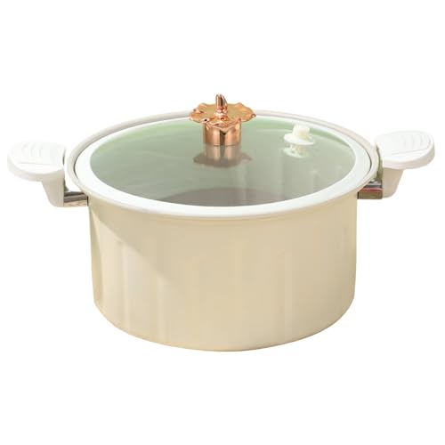 XVHOAB Micro Presión Coinete 10L 11 Enamelo Pequeña Olla Olla de presión con Tapa, Mango y válvula de Seguridad descompresión rápida de estofado Antiadherente para Todo Tipo de Estufa, Blanco