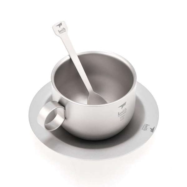 Tazza Da Viaggio In Titanio Puro Keith Ti3601 | Ultraleggera E Super Forte | Biocompatibile, Ipoallergenica Per Campeggio E Escursioni - 4