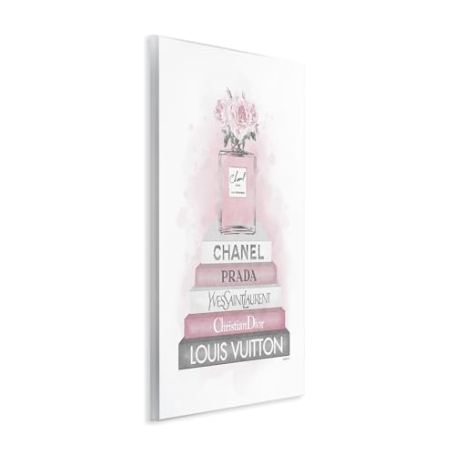 Image of 'Pink Roses Perfume Bottle Glam Fashion'| Wall Plaque Art | Stupell Industries | 10 x 15 Inches, Easy to Hang and Sturdy, Made in USA, by Amanda Greenwood