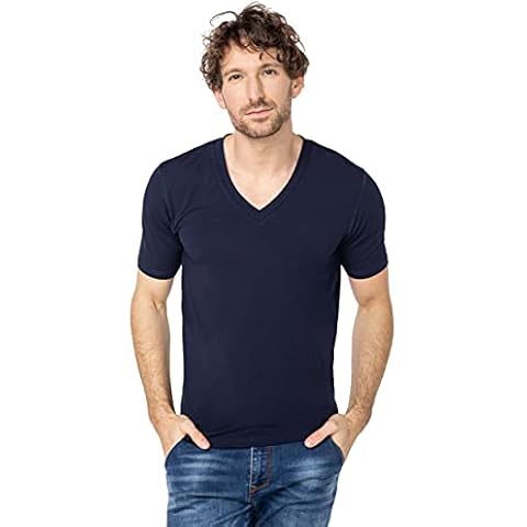 e.VIP Men's Business V-Shirt Marco 15505 Made of Modal with Cotton - Blue - X-Large Cover
