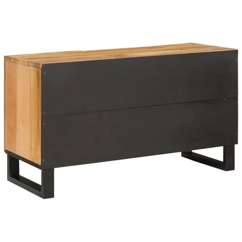 Buffet bas de salon marron en bois de mangue véritable de style moderne