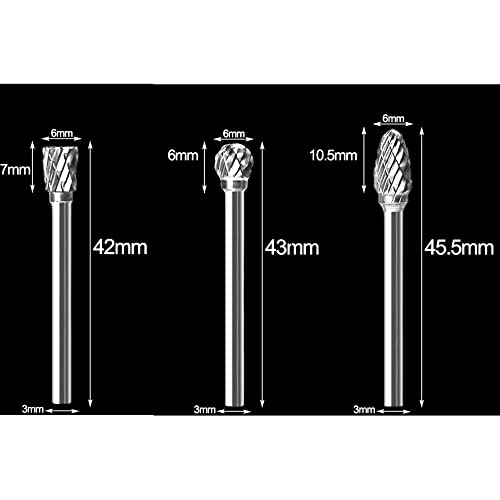 Fresas de carburo de tungsteno 10 piezas 1/8" vástago miniatura 2