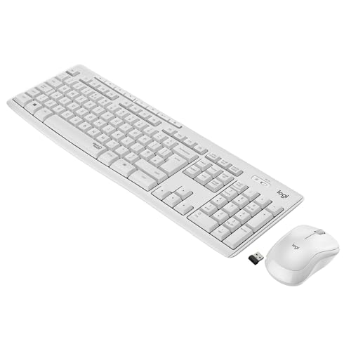 Logitech MK295 Combo de Ratón y Teclado Inalámbricos, Disposición AZERTY Francés, Blanco