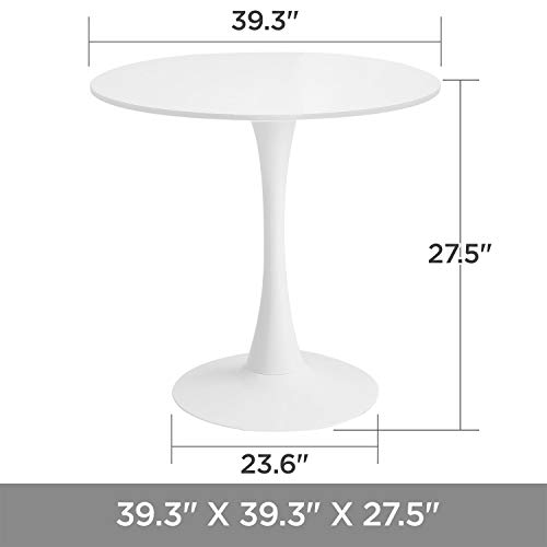 Roomnhome ∅39'' Scratchproof White Round Table With 0.7'' Thickness Certified Table Top For Home And Kitchen #TOP1