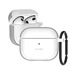 araree AR23132AP3 AirPods (3rd Generation) Hybrid Case, Airpods Soft Protective Cover, Silicone, Polycarbonate, Double Wall Construction, Carabiner Included, Wireless Charging Qi Compatible, White