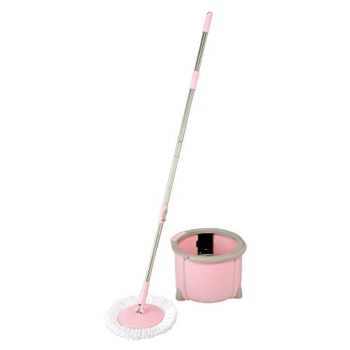 Azuma TSM557 Rotating Mop, Tornado Round Set, Compact, Wipe Width: 10.2 inches (26 cm), Handle Length: 42.1 - 51.2 inches (107.5 - 130 cm), Pink, Single Layer Cleaning