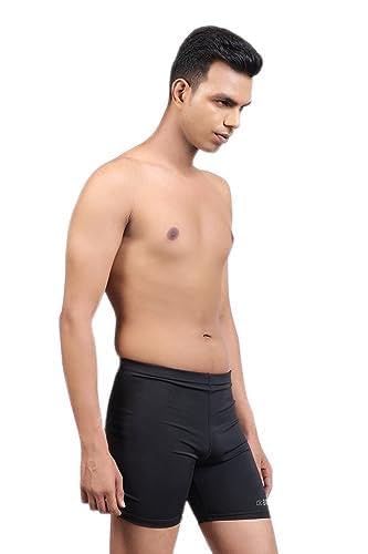 Bison Mens Boxers Men's Tights Sports Short Quick-Drying Running Training Fitness Short Stretch Tights (Color : Black)- Size-M-picture-0