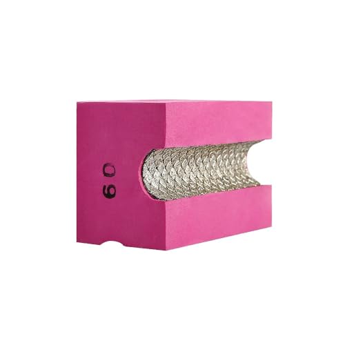 MiJunHD Bloque abrasivo de diamante galvanizado cóncavo, almohadilla de pulido curvada de 60 granos para moler y recortar granito, mármol, vidrio, azulejos, madera (1 unidad)