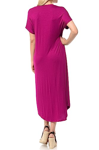 Image of iconic luxe Women's A Line Short Sleeve T Shirt Midi Dress Summer Casual