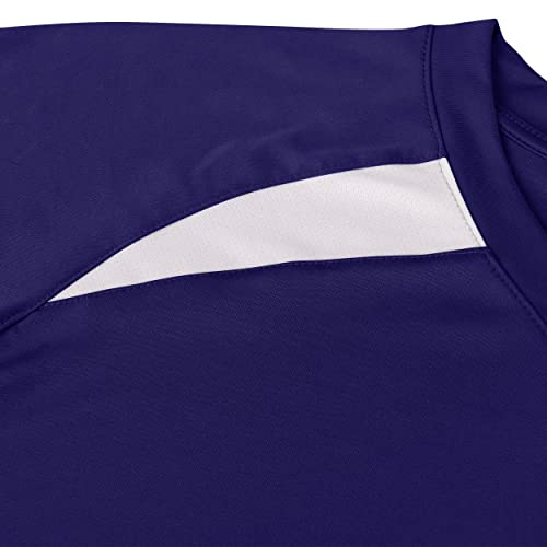 CHAMPRO Camiseta de beisebol xadrez, feminina, GG, roxo, branco