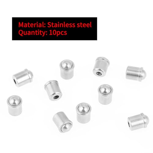 Culnflun Kugelfederstößel, 10 Stück 304 Edelstahl Kugelstößel Plunger 6 x 7 mm Spring Plunger Ball Push Fit Federnde Druckstücke Zum Einpressen Körperzubehör-Set Werkzeugset