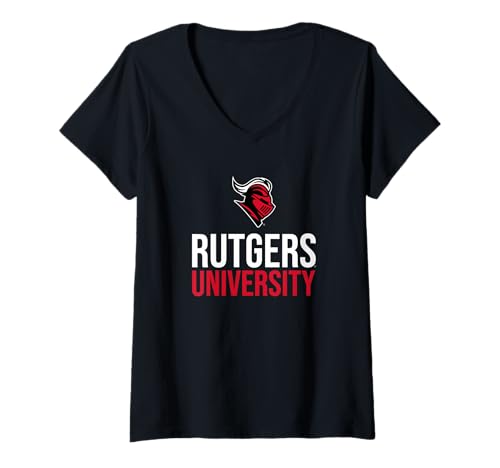 Womens Rutgers University Scarlet Knights Stacked V-Neck T-Shirt