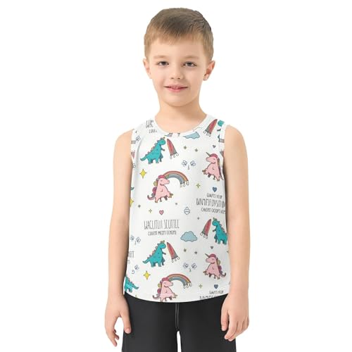 Cartoon Animals Boys Tank Top Sleeveless Kids Vest Boys Summer Top for Travel Volleyball Running Cycling 3T2