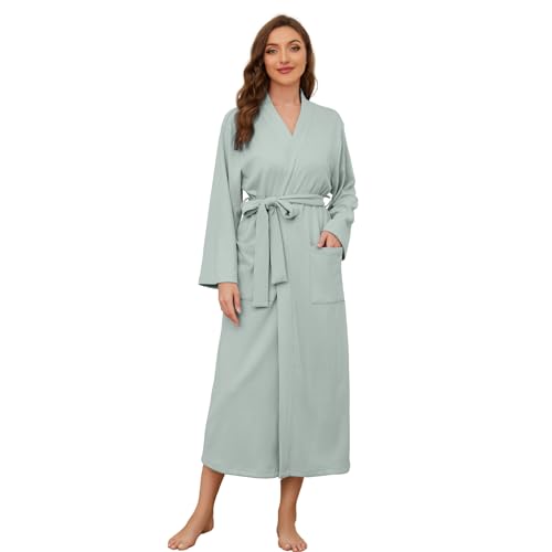 Image of U2SKIIN Women Robes Long Knit Bathrobe Soft Sleepwear Comfortable Ladies Stretch Loungewear