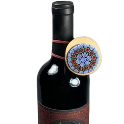 Wine Bottle Stopper – Unique Gift For Dinner Host, Wine Lover, Or Housewarming – A Versatile Wine Accessory, Use For Wine Or Champagne – Handmade Of Murano Glass And Portuguese Cork Keeps Wine Fresher #TOP3