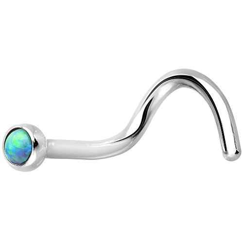 Body Candy Stainless Steel Green Iridescent Nose Stud Screw 18 Gauge