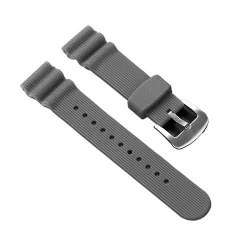 Cong Yi 22mm ラバーシリコンウォッチバンド セイコー No.5 SKX009 プロスペックス ウォーターゴースト 缶詰 メンズ スポーツ 防水 リストバンド アクセサリー(Grey-vertical)