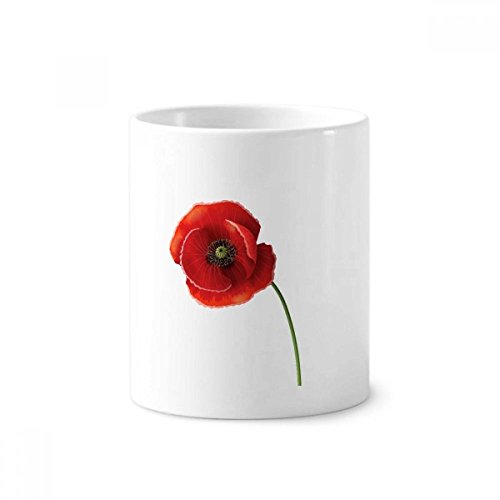 Tasse blanche pavot rouge en céramique, une idée cadeau design
